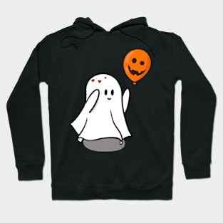 Cute ghost chasing Halloween balloon Hoodie